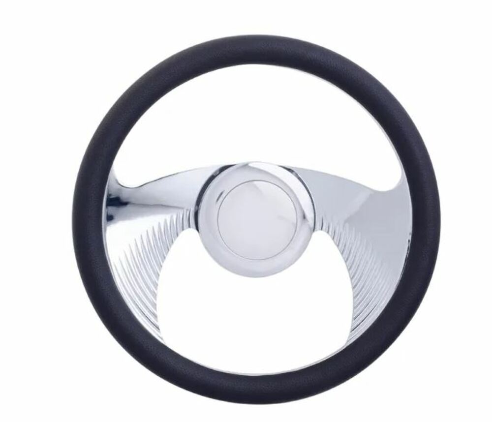 Racing Power Company R5605A 14 inch alum/leather steering wheel/horn/adapter kit