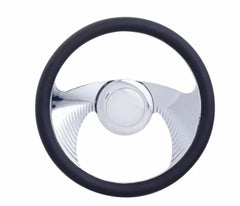 Racing Power Company R5605A 14 inch alum/leather steering wheel/horn/adapter kit