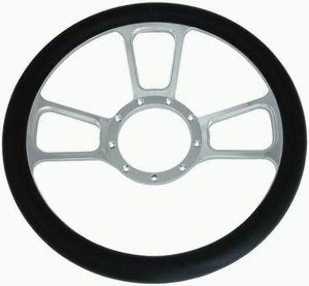 Racing Power Company R5606 14 inch alum/leather steering wheel ea