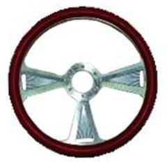 Racing Power Company R5609 14 inch alum/leather steering wheel ea