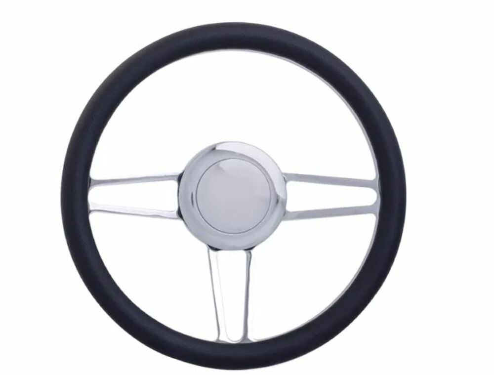 Racing Power Company R5612A 14 inch alum/leather steering wheel/horn/adapter kit