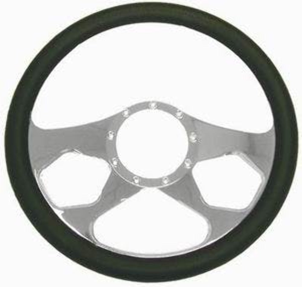 Racing Power Company R5613 14 inch alum/leather steering wheel ea