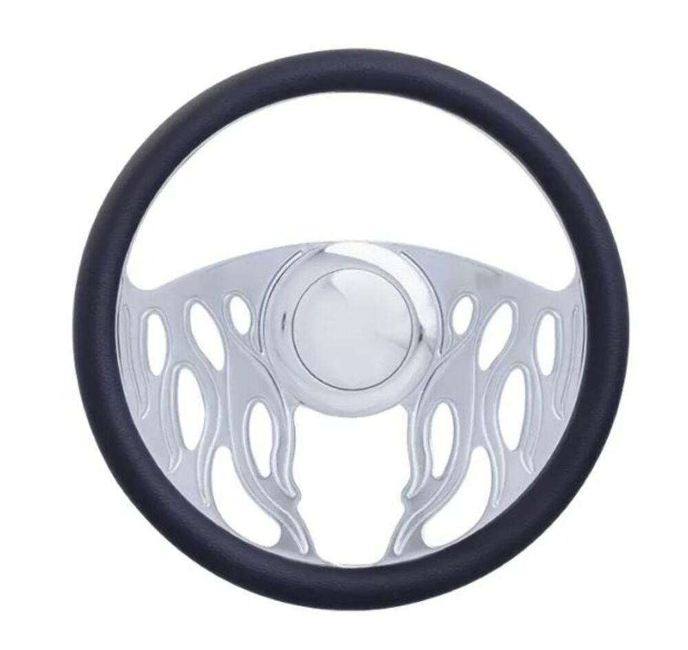 Racing Power Company R5618A 14 inch alum/leather steering wheel/horn/adapter kit