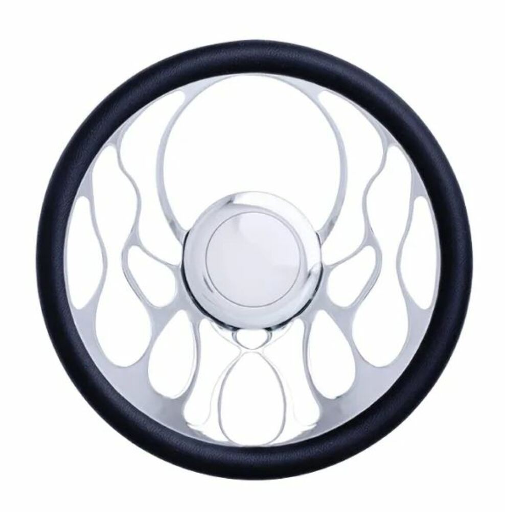 Racing Power Company R5619A 14 inch alum/leather steering wheel/horn/adapter kit