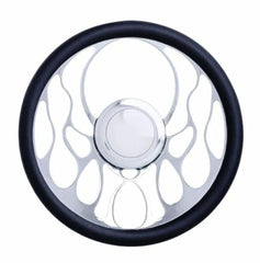 Racing Power Company R5619A 14 inch alum/leather steering wheel/horn/adapter kit