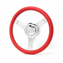 Racing Power Company R5623 14 inch red leather steering wrap