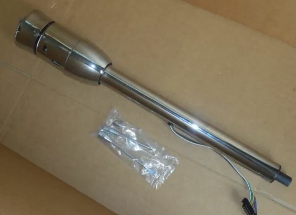 Racing Power Company R5656 CHROME STEERING COLUMN 9 HOLES MANUAL 28 inch