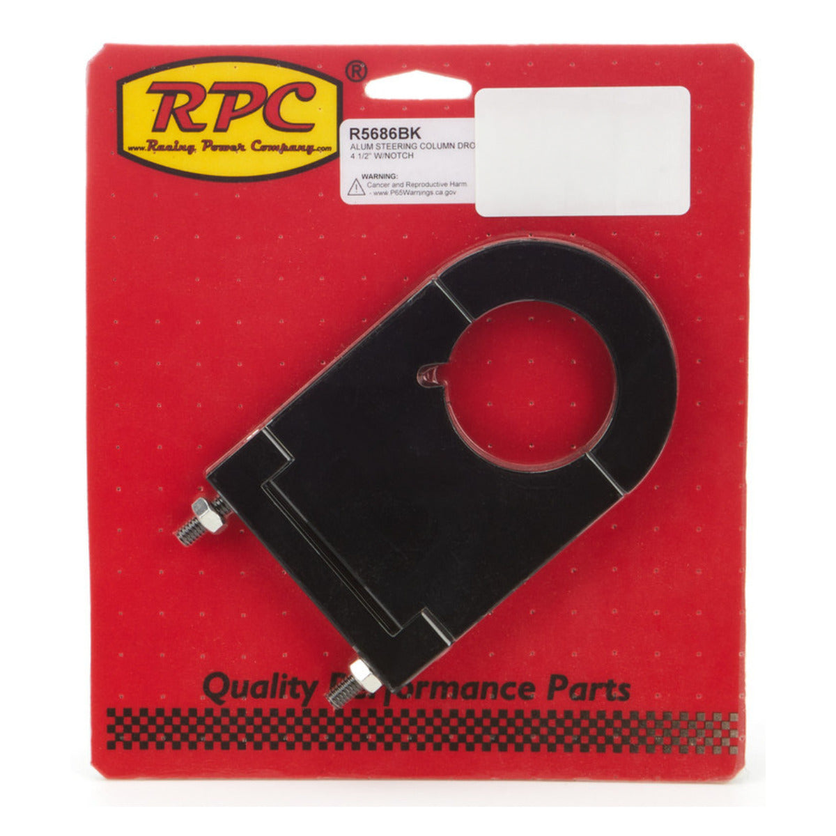 Racing Power Company R5686BK Alum Steering Column Drop 2 X 4 1/2 inch with Notch