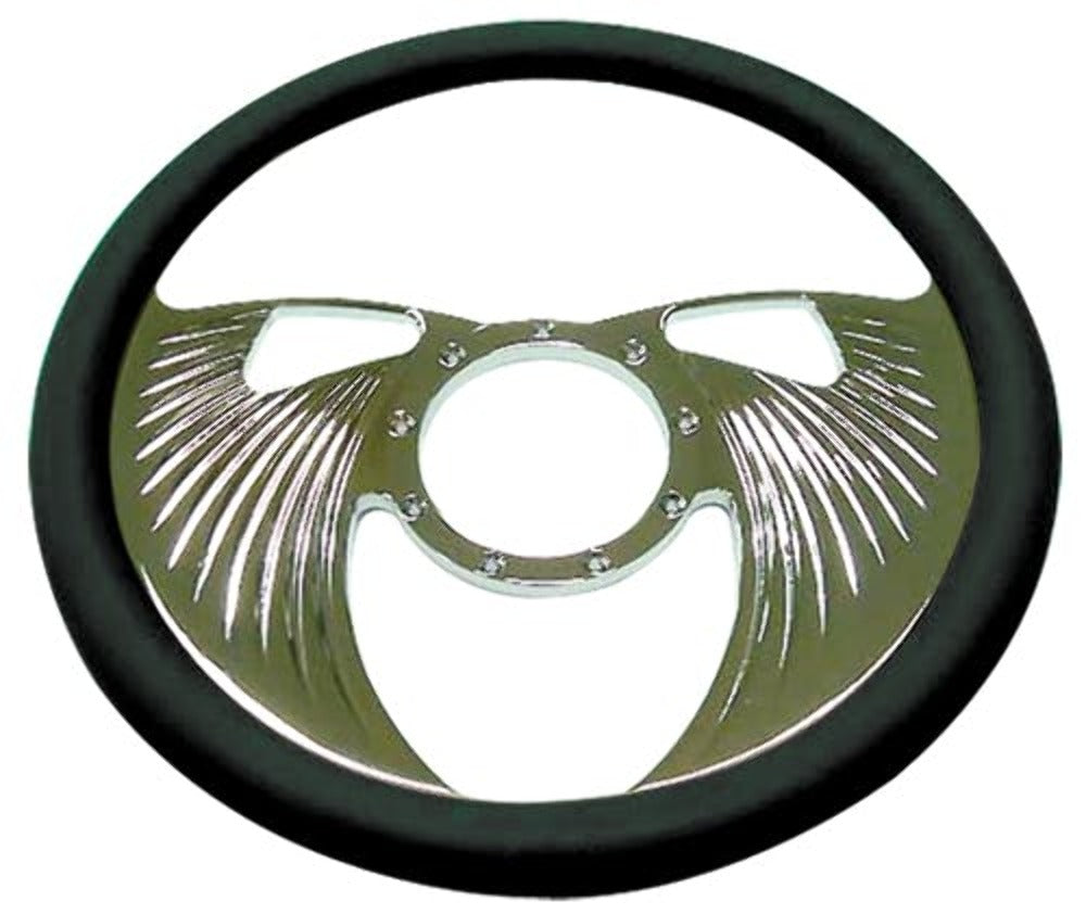 Racing Power Company R5800 CHROME ALUM STEERING WHEEL ANGEL WINGS TYLE