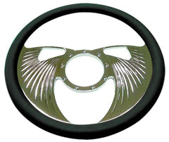 Racing Power Company R5800 CHROME ALUM STEERING WHEEL ANGEL WINGS TYLE