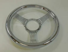 Racing Power Company R5825 14 inch CHROME BILLET SOLID BANJO STEERING WHEEL