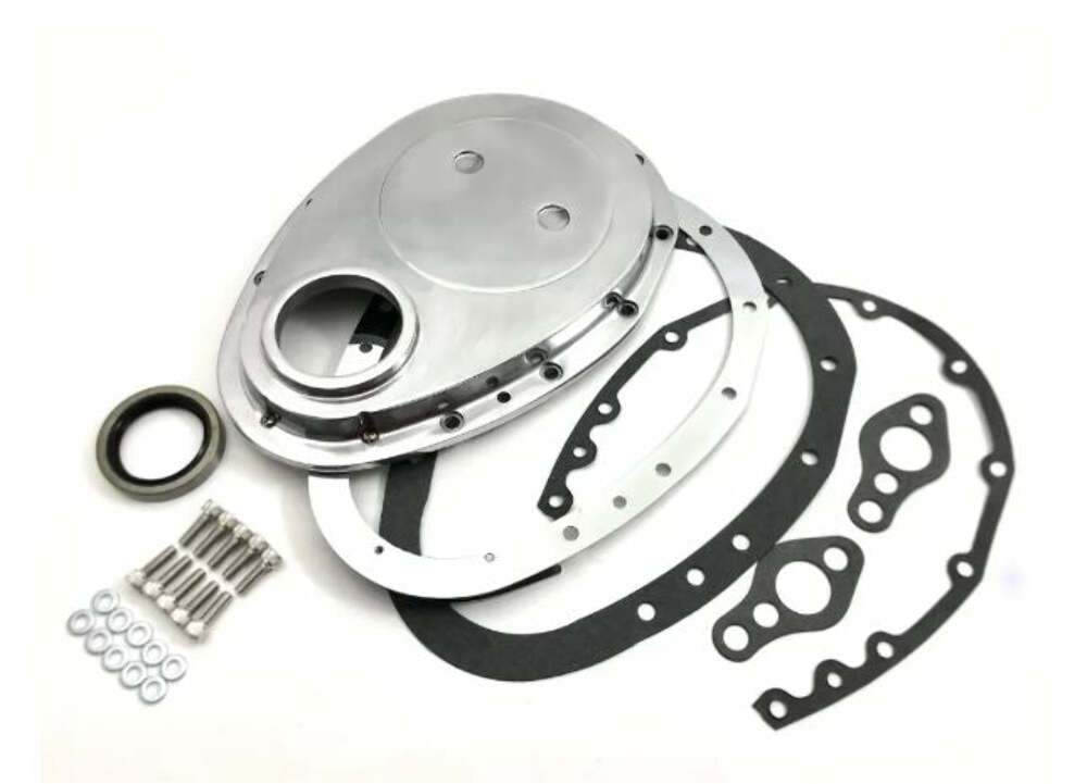 Racing Power Company R6043 2-pc timing chain cover sb chevy - pol alum