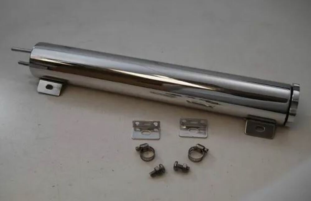 Racing Power Company R6073 Aluminum tank overflow 15 inch x 2 inch - polished