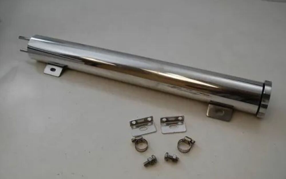 Racing Power Company R6075 Aluminum tank overflow 19 inch x 2 inch - polished