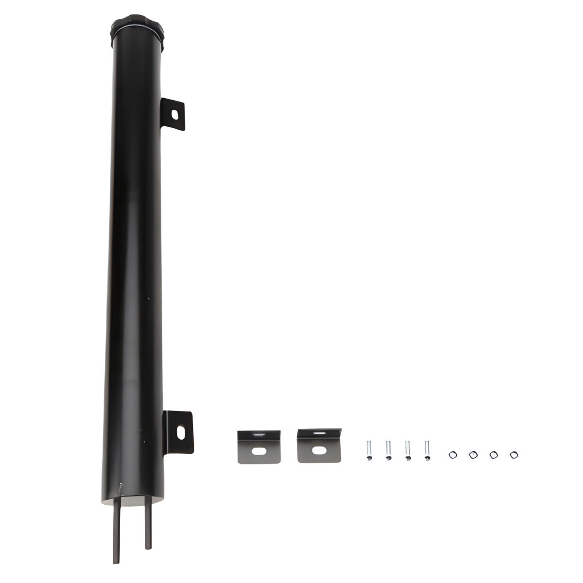 Racing Power Company R6075BK Stainless 2 inch x 19 inch Overflow Tank Black Finished