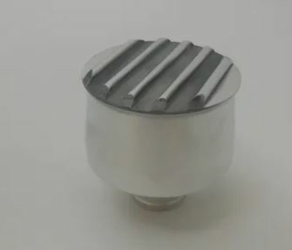 Racing Power Company R6107 Round finned breather cap - pol w/satin top