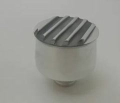 Racing Power Company R6107 Round finned breather cap - pol w/satin top
