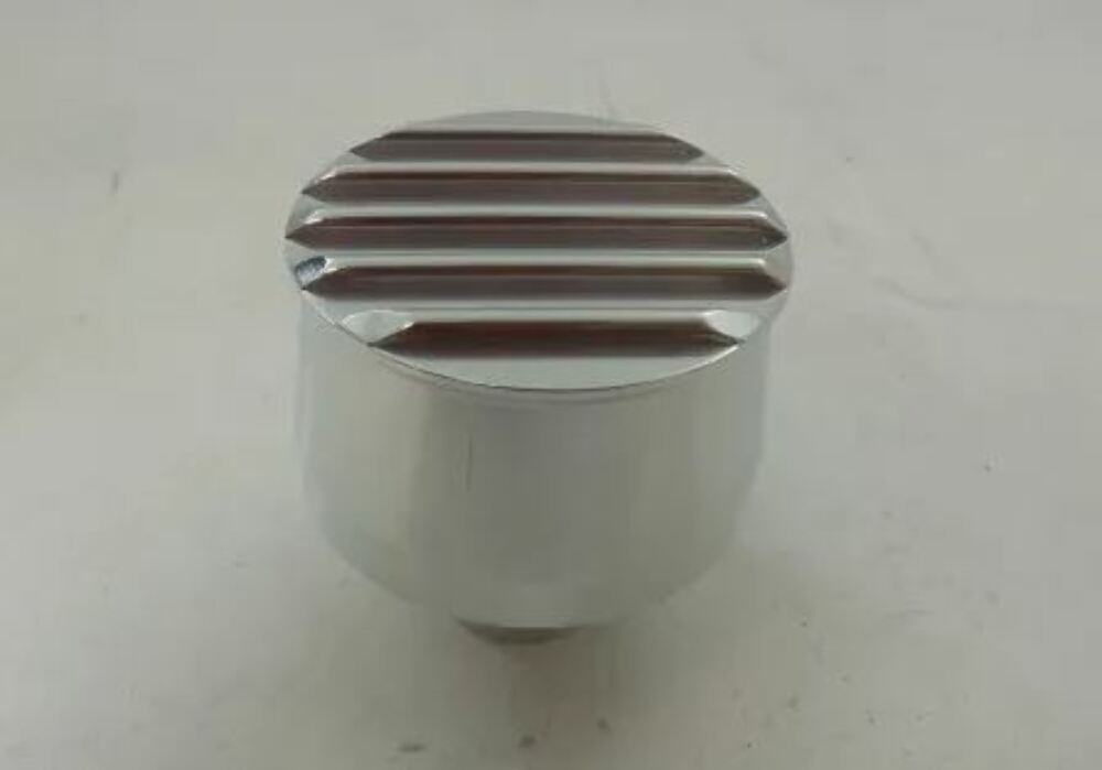 Racing Power Company R6107POL Round finned breather cap - pol alum