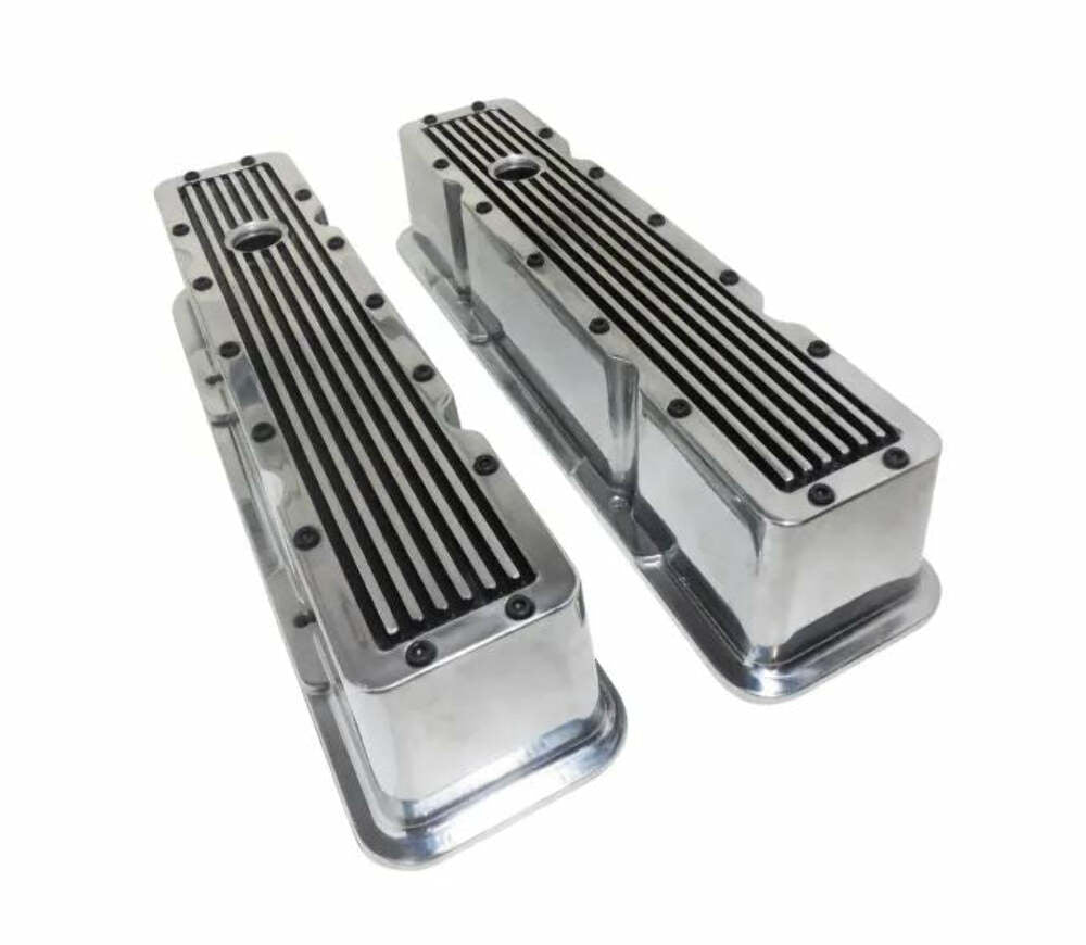 Racing Power Company R6158 Alum sb chevy finned tall v/c with hole