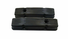 Racing Power Company R6186BK Valve covers sb chevy short finned - black