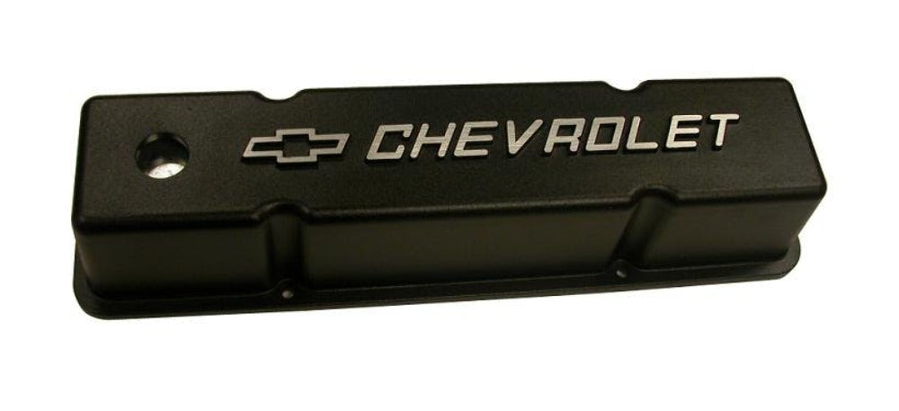 Racing Power Company R6336 Aluminum sb inchchevrolet inch logo valve covers -black