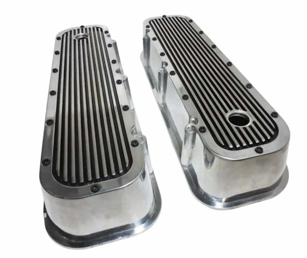 Racing Power Company R6359 Alum bb chevy tall valve covers finned