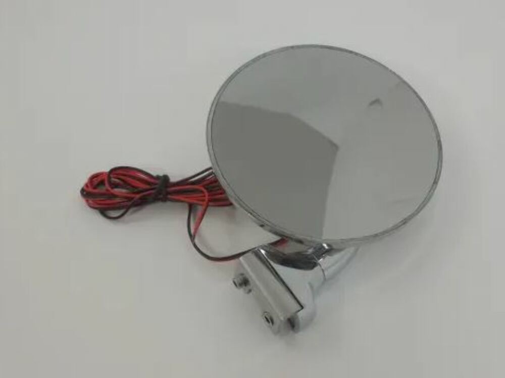 Racing Power Company R6610-LED Stainless 4 inch round peep mirror - short arm w/led