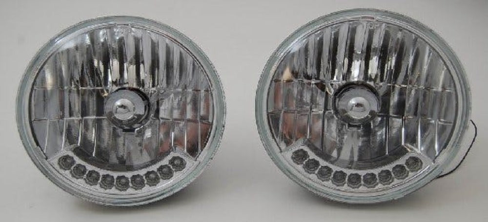 Racing Power Company R7421 7 inch tri-bar headlight with turn signal clear len