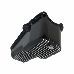 Racing Power Company R8442BK Oil pan finned sb chevy lh dipstick - black