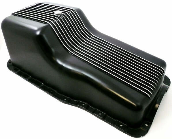Racing Power Company R8446BK Oil pan finned sb ford - alum - black