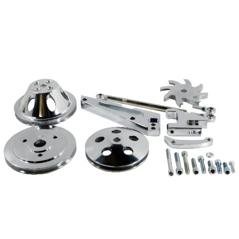 Racing Power Company R8706 Bb chevy short water pump single pulley kit