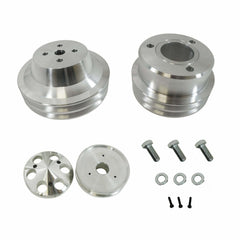 Racing Power Company R8721 Aluminum Water Pump Pulley 3Pc Kit 2V-Belt (A)