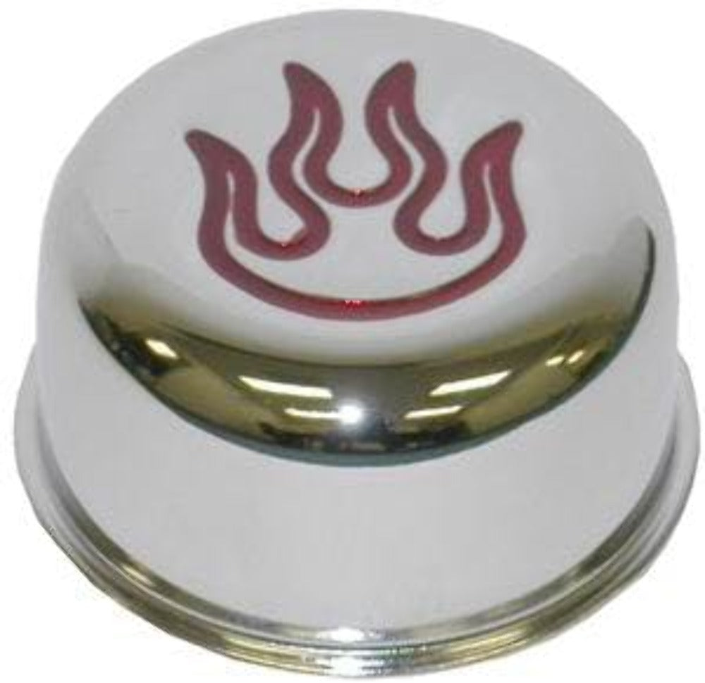 Racing Power Company R8870X Chrome inchred flame inch breather cap