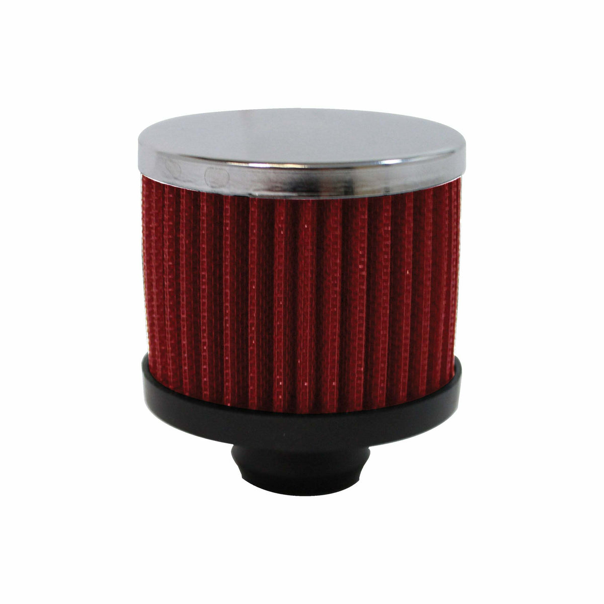 Racing Power Company R9308RED Breather Hi-Perf 3 inch Tall - Push In / Chrome/Red