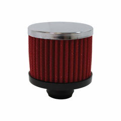 Racing Power Company R9308RED Breather Hi-Perf 3 inch Tall - Push In / Chrome/Red