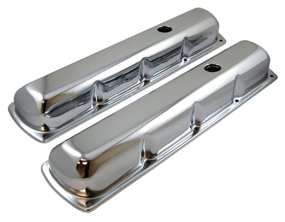 Racing Power Company R9395 Chrome steel oldsmobile tall v/c pair