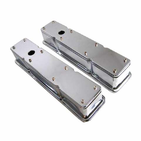Racing Power Company R9769 2 piece valve covers sb chevy tall - chrome