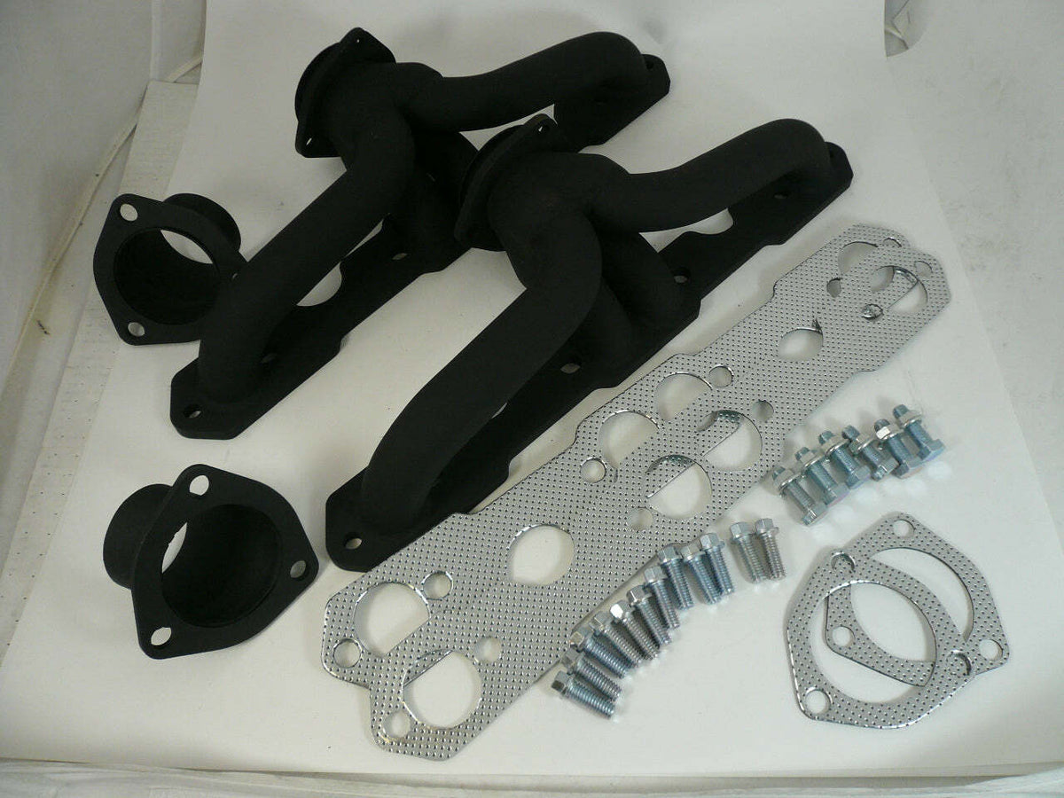 Racing Power Company R9797BK 55-57 chevy short headers set-black