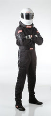RaceQuip 110002 SFI-1 Pyrovatex One-Piece Single-Layer Racing Fire Suit (Black, Small)