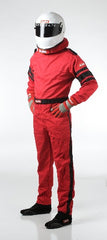 RaceQuip 110013 SFI-1 Pyrovatex One-Piece Single-Layer Racing Fire Suit (Red, Medium)
