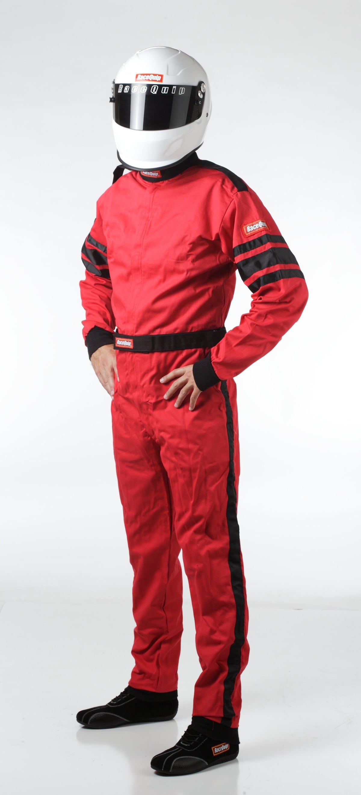 RaceQuip 110014 SFI-1 Pyrovatex One-Piece Single-Layer Racing Fire Suit (Red, Medium-Tall)