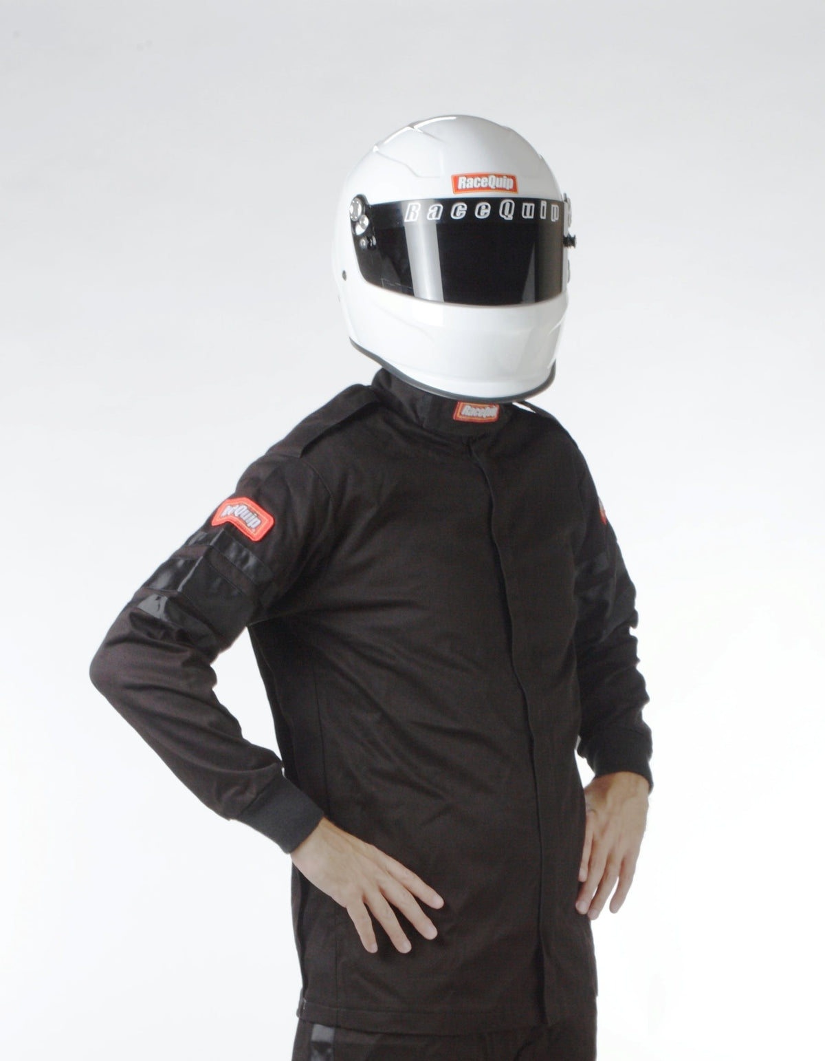 RaceQuip 111004 SFI-1 Pyrovatex Single-Layer Racing Fire Jacket (Black, Medium-Tall)