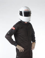 RaceQuip 111007 SFI-1 Pyrovatex Single-Layer Racing Fire Jacket (Black, XX-Large)