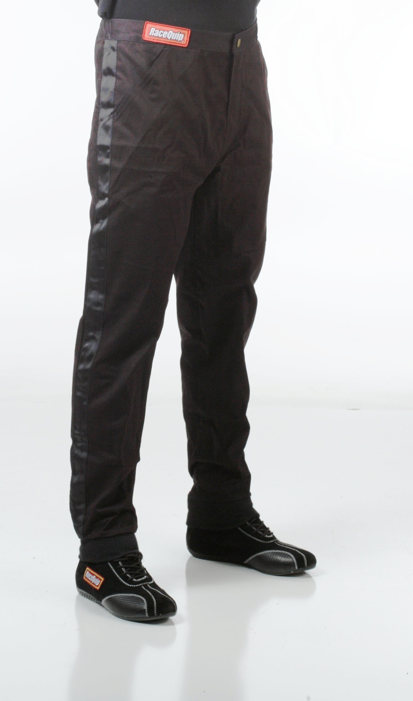 RaceQuip 112004 SFI-1 Pyrovatex Single-Layer Racing Fire Pants (Black, Medium-Tall)