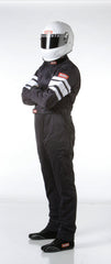 RaceQuip 120003 SFI-5 Pyrovatex One-Piece Multi-Layer Racing Fire Suit (Black, Medium)