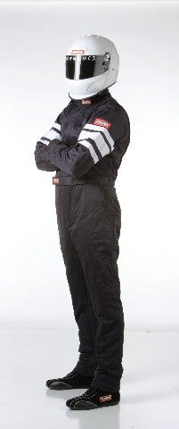 RaceQuip 120005 SFI-5 Pyrovatex One-Piece Multi-Layer Racing Fire Suit (Black, Large)