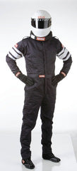 RaceQuip 120007 SFI-5 Pyrovatex One-Piece Multi-Layer Racing Fire Suit (Black, XX-Large)
