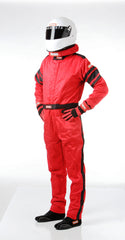 RaceQuip 120013 SFI-5 Pyrovatex One-Piece Multi-Layer Racing Fire Suit (Red, Medium)