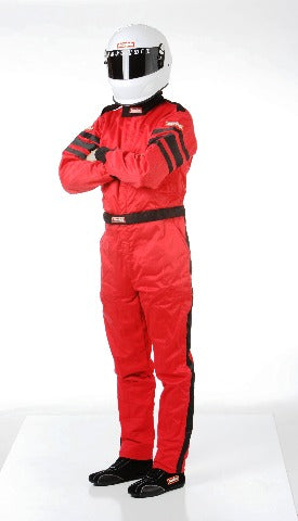 RaceQuip 120015 SFI-5 Pyrovatex One-Piece Multi-Layer Racing Fire Suit (Red, Large)