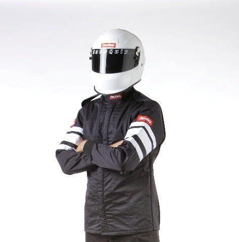 RaceQuip 121002 SFI-5 Pyrovatex Multi-Layer Racing Fire Jacket (Black, Small)